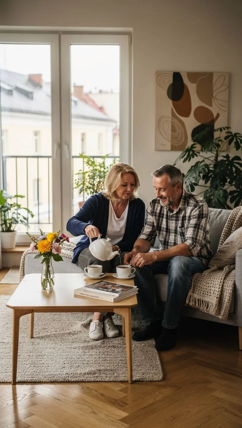 Praktinis arbatos paruošimo vadovas ant stalo su pabrėžtais žingsniais ir patarimais savęs priežiūrai.